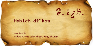 Habich Ákos névjegykártya