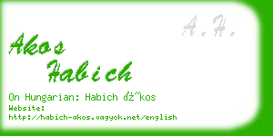 akos habich business card